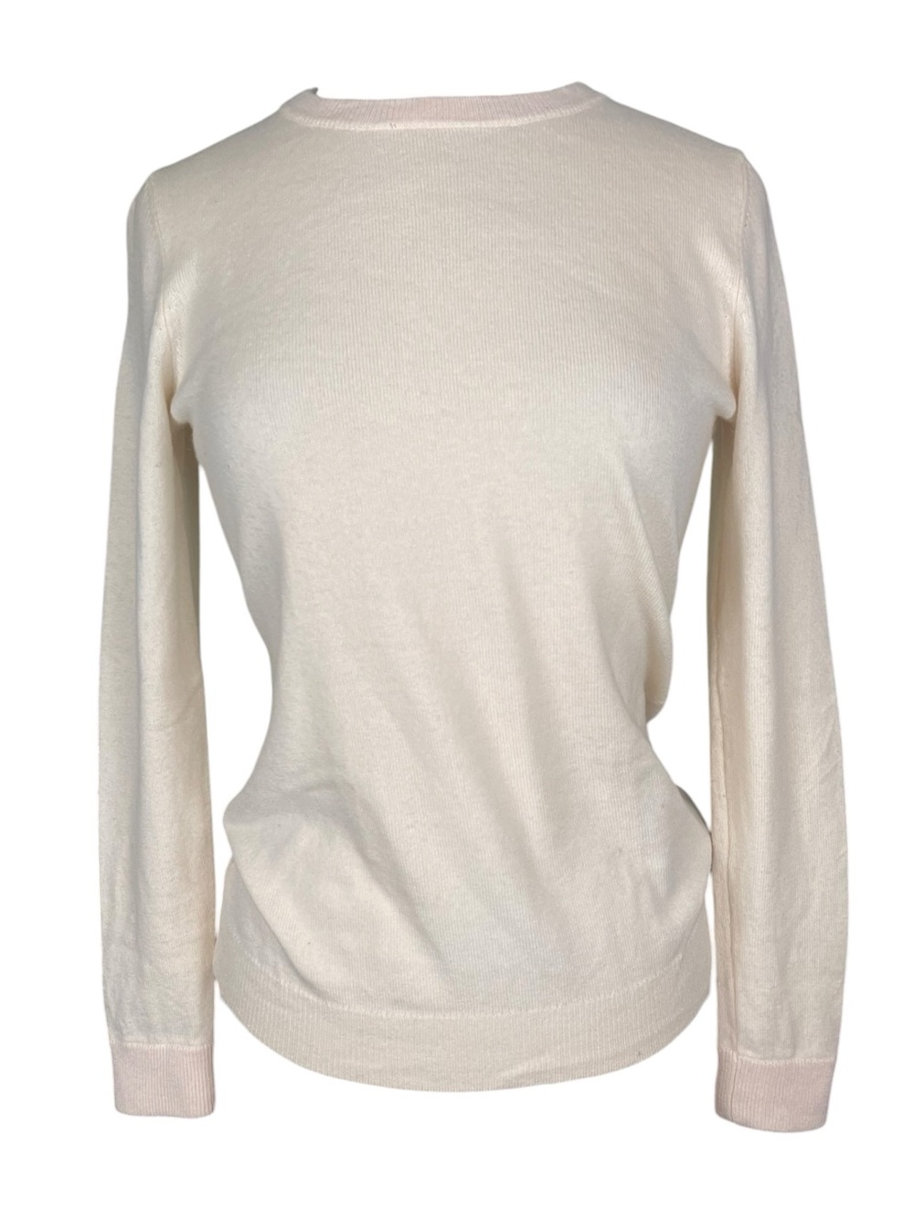 Vineyard Vines Cashmere Wool Crew Neck Sweater Womens Small Cream Ivory Preppy